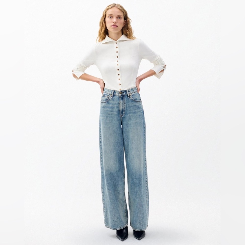 Rag & Bone Sofie Wide-Leg Jeans Featherweight in Theo size 28